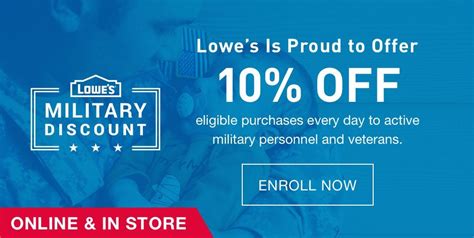 are appliances eligible for military discount at lowes